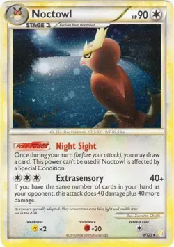 Noctowl - 8/123 - Holo Rare LP, English Pokemon HeartGold SoulSilver - Image 1