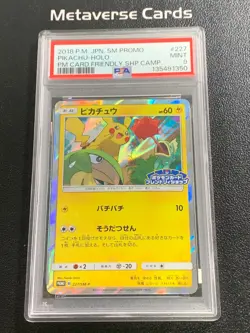 2018 Pokemon JPN SM Promo Friendly Shop Pikachu 227/SM-P Holo PSA 9 - Image 1
