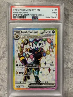 2025 POKEMON SVP EN-SV BLACK STAR PROMO #176 UMBREON EX PSA 9 - Image 1