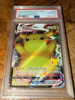 2021 POKEMON SWSH BLACK STAR PROMO PIKACHU VMAX BOX FULL ART/PIKACHU VMAX PSA 10 - Image 1