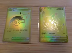 Pokemon Pikachu V SWSH145 Sword & Shield Promo Poke ball Celebrations Gold - Image 1