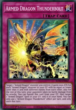 BLVO-EN067 ARMED DRAGON THUNDERBOLT SUPER RARE 1ST EDITION NEAR MINT YuGiOh TCG - Image 1