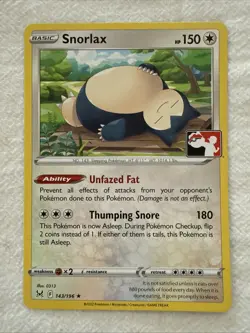 Snorlax 143/196 (Normal/Non-Holo) Prize Pack Series 3 Stamped - Pokemon TCG - Image 1