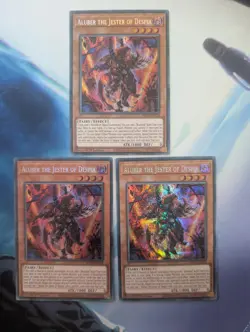 YuGiOh! Aluber The Jester of Despia MP22-EN123 Secret Rare x3 PLAYSET 1st Ed - Image 1