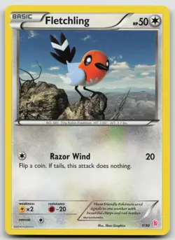 Fletchling (#1) 1/30 XY Trainer Kit: Sylveon & Noivern Art Pokemon TCG Card - Image 1