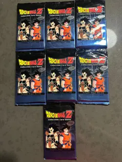 (Lot of 7) Dragon Ball Z Collectible Card Game Saiyan Saga Series Sealed Pack - Image 1