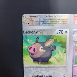 Pokemon TCG NFC Error Miscut Card Lechonk 182/197 Reverse Holo Obsidian Flames - Image 4