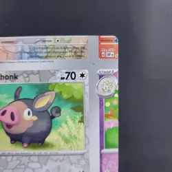 Pokemon TCG NFC Error Miscut Card Lechonk 182/197 Reverse Holo Obsidian Flames - Image 5