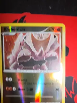 2009 Pokemon TCG Platinum Supreme Victors Rhyhorn Reverse Holo Card 122/147 MP - Image 2