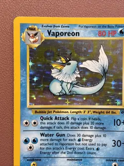 Pokemon TCG Vaporeon Holo Rare Card Jungle Set, Vintage, 12/64 LP Lightly Played - Image 4