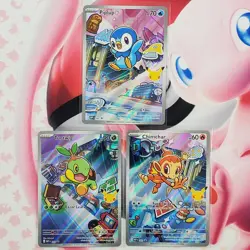Piplup 042 + Chimchar 041 + Turtwig 040 - First Partner Pokemon Cards - #L550 - Image 1