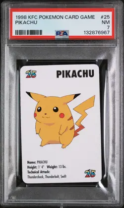 1998 KFC POKEMON CARD GAME #25 PIKACHU PSA 7 - Image 1