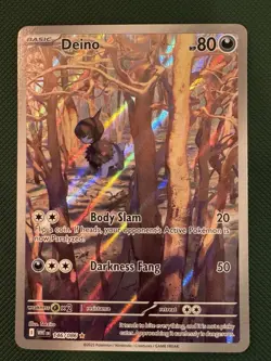 Pokemon Deino White Flare Holo Full Art Card 146/086 TCG Illustration Rare - Image 1