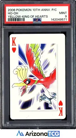 Pokemon 2006 Ho-Oh King Of Hearts Yellow Pokemon 10th Annv. Playing Card PSA 9 - Image 1