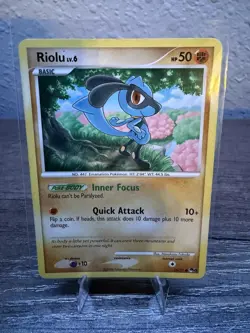 Pokemon Riolu Pop Series 8 16/17 MP Condition TCG Card Common - Image 1