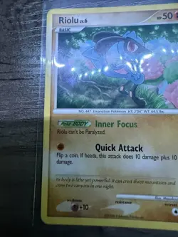 Pokemon Riolu Pop Series 8 16/17 MP Condition TCG Card Common - Image 3