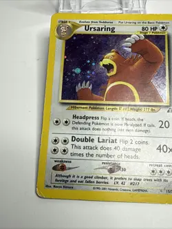 2001 Ursaring 15/75 Holo Neo Discovery - Pokemon TCG Card - CREASES - Image 3