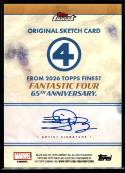 2026 Topps Finest Fantastic Four ORIGINAL SKETCH CARD Silver Surfer Auto 1/1 - Image 2