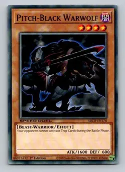 2020 Yugioh Pitch-Black Warwolf SBCB-EN178 1st Edition Common - Image 1