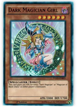 Yugioh! LP Dark Magician Girl - YGLD-ENB03 - Ultra Rare - 1st Edition Lightly Pl - Image 1