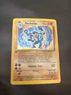 Pokemon TCG Machamp 1st Edition Holo Rare Card 8/102 - Image 1