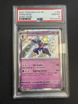 Pokemon TCG Paldean Fates Ceruledge Baby Shiny Rare Holo Card #162/091 PSA 10 - Image 1