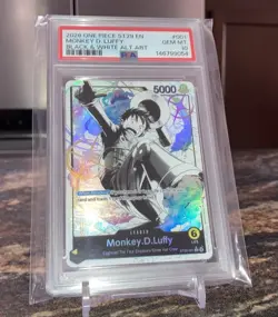 ONE PIECE PSA 10 GEM MINT MONKEY D LUFFY ST29-001 BLACK & WHITE ALTERNATE ART A - Image 4