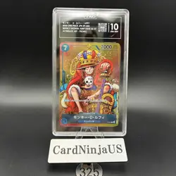 TAG GEM MINT 10 Monkey D Luffy P-043 P ONE PIECE Card Game Japanese PROMO 325 - Image 1