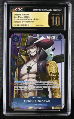 CGC 10 Pristine - Dracule Mihawk P-081 Release Event WINNER Stamped One Piece B - Image 1