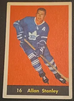 1960-61 Parkhurst #16 Allan Stanley Toronto Maple Leafs Vintage NHL Hockey Card - Image 1