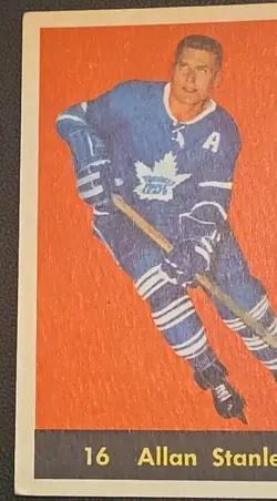 1960-61 Parkhurst #16 Allan Stanley Toronto Maple Leafs Vintage NHL Hockey Card - Image 2