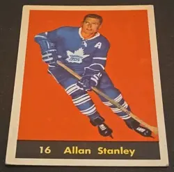 1960-61 Parkhurst #16 Allan Stanley Toronto Maple Leafs Vintage NHL Hockey Card - Image 4