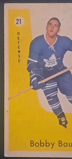 1959-60 Parkhurst #21 Bobby Baun Toronto Maple Leafs Vintage NHL Hockey Card - Image 2