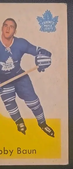 1959-60 Parkhurst #21 Bobby Baun Toronto Maple Leafs Vintage NHL Hockey Card - Image 3