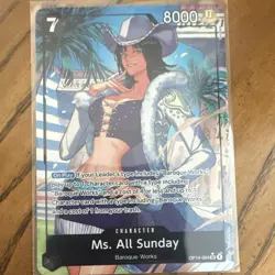 One Piece Bandai Ms. All Sunday OP14-084 8000 Power Character Card Standard - Image 1