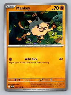 2025 Pokemon Card Destined Rivals Mankey 90/182 - Image 1