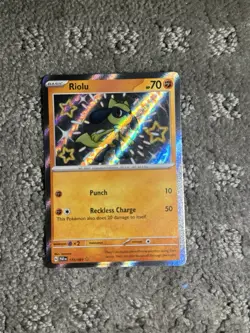 Riolu 173/091 Baby Shiny Rare Paldean Fates Pokemon Card TCG NEAR MINT NM - Image 1