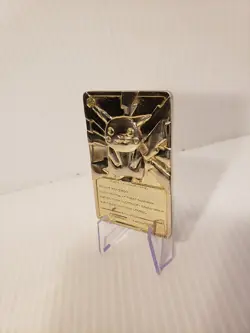 23K Gold Plated Pikachu Card Pokemon Burger King 1999 Card only - Image 3