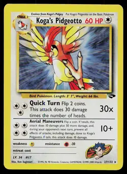Pokemon Card Gym Challenge Koga's Pidgeotto 27/132 Rare - Image 1
