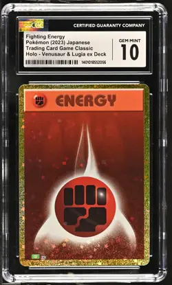 CGC 10 Fighting Energy Holo CLF Pokemon 2023 Trading Card Game Classic - Image 1