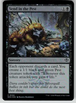 Send in the Pest Foil Common Secrets of Strixhaven 100 MTG Near Mint 2026 - Image 1