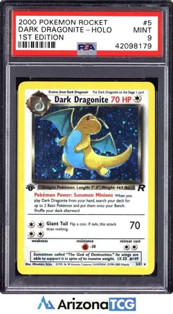 Pokemon 2000 Dark Dragonite 5/82 Holo 1st Edition Team Rocket PSA 9 - Image 1
