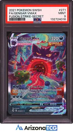 Pokemon 2021 Gengar VMAX 271/264 Alt Art Secret Rare Fusion Strike PSA 9 - Image 1