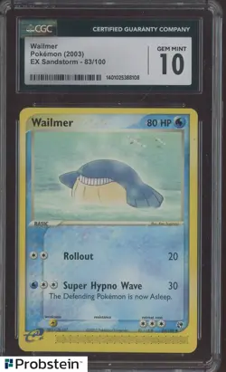 2003 Pokemon EX Sandstorm #83/100 Wailmer CGC 10 GEM MINT - Image 1