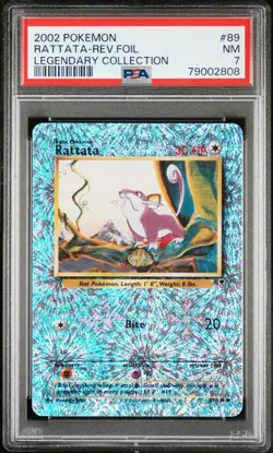 PSA 7 2002 Pokemon Legendary Collection Rattata 89/110 Reverse Holo - Image 1