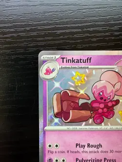 Pokemon TCG Tinkatuff 166/091 Sv: Paldean Fates Shiny Rare NM - Image 2