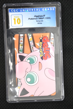 CGC Graded PRISTINE 10 1999 Jigglypuff Pokemon Snap Nintento White - Blockbuster - Image 1