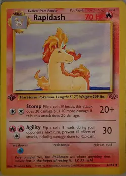 Rapidash 44/64 Uncommon Jungle Pokemon 1st Edition Moderately Played - Image 1
