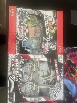Pokemon S&V Black Bolt or White Flare Binder and Poster Collection with Boosters - Image 2