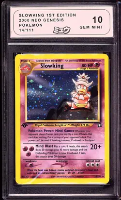 Pokemon 2000 Slowking 14/111 1st Edition Holo Neo Genesis GEM MINT MEW 10 - Image 1
